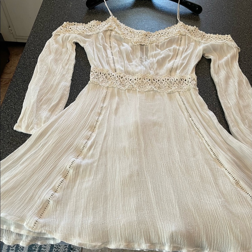 Lush cream color with crochet detailing dress. Sz. Small